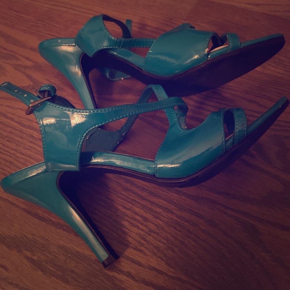 Turqoise, strappy New Direction heels
